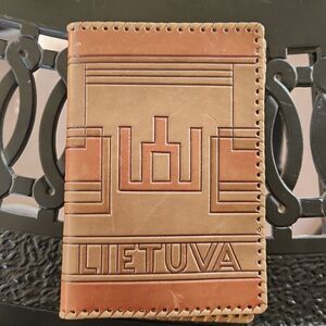 LIETUVA leather bill fold wallet from Lithuania Vintage never used